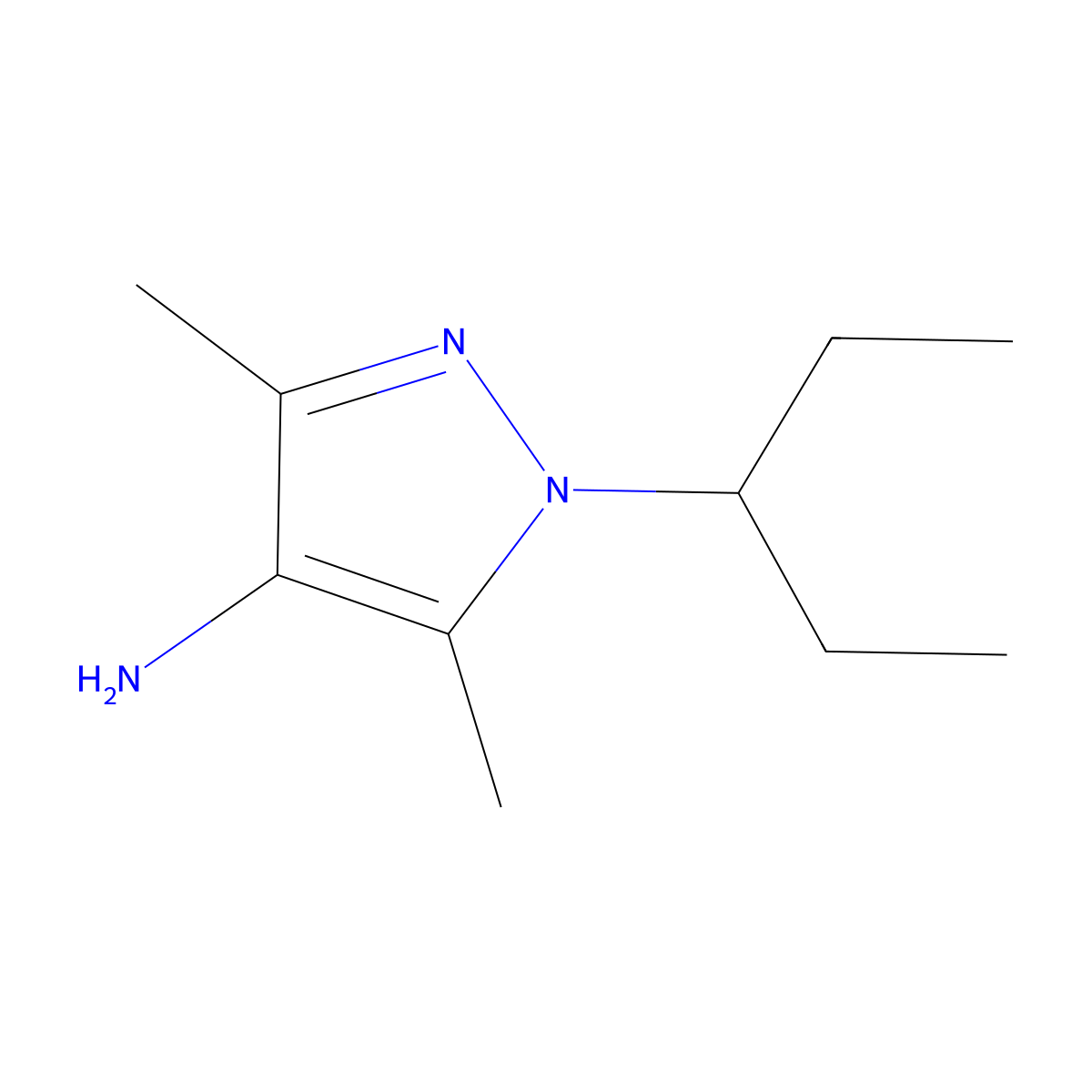 3,5-Dimethyl-1-(pentan-3-YL)-1H-pyrazol-4-amine molecular structure, CAS 1248935-11-6