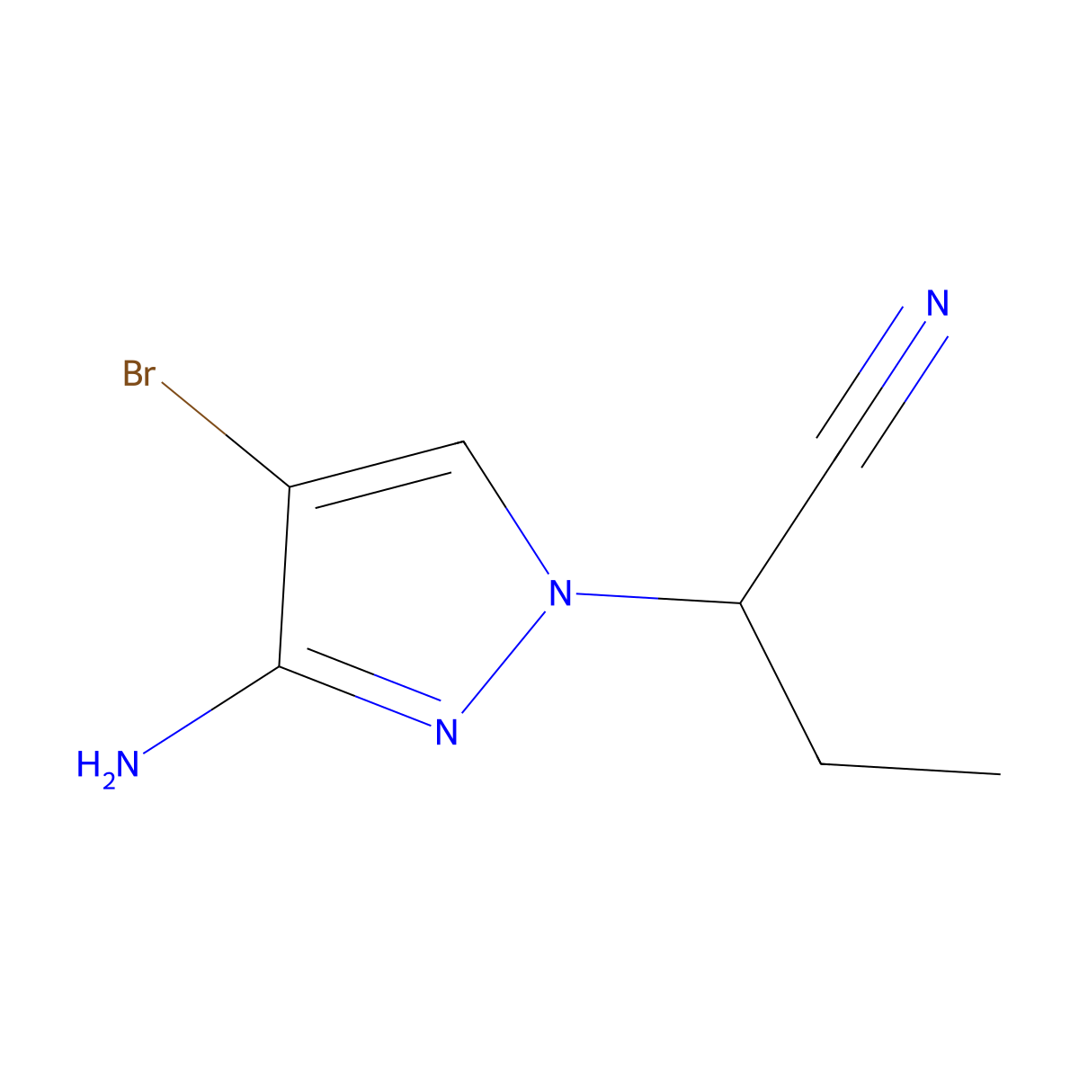 2-(3-Amino-4-bromo-1H-pyrazol-1-YL)butanenitrile molecular structure, CAS 1248936-39-1