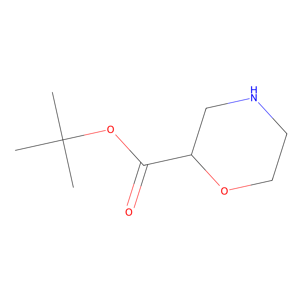 Tert-butyl morpholine-2-carboxylate molecular structure, CAS 1248936-60-8