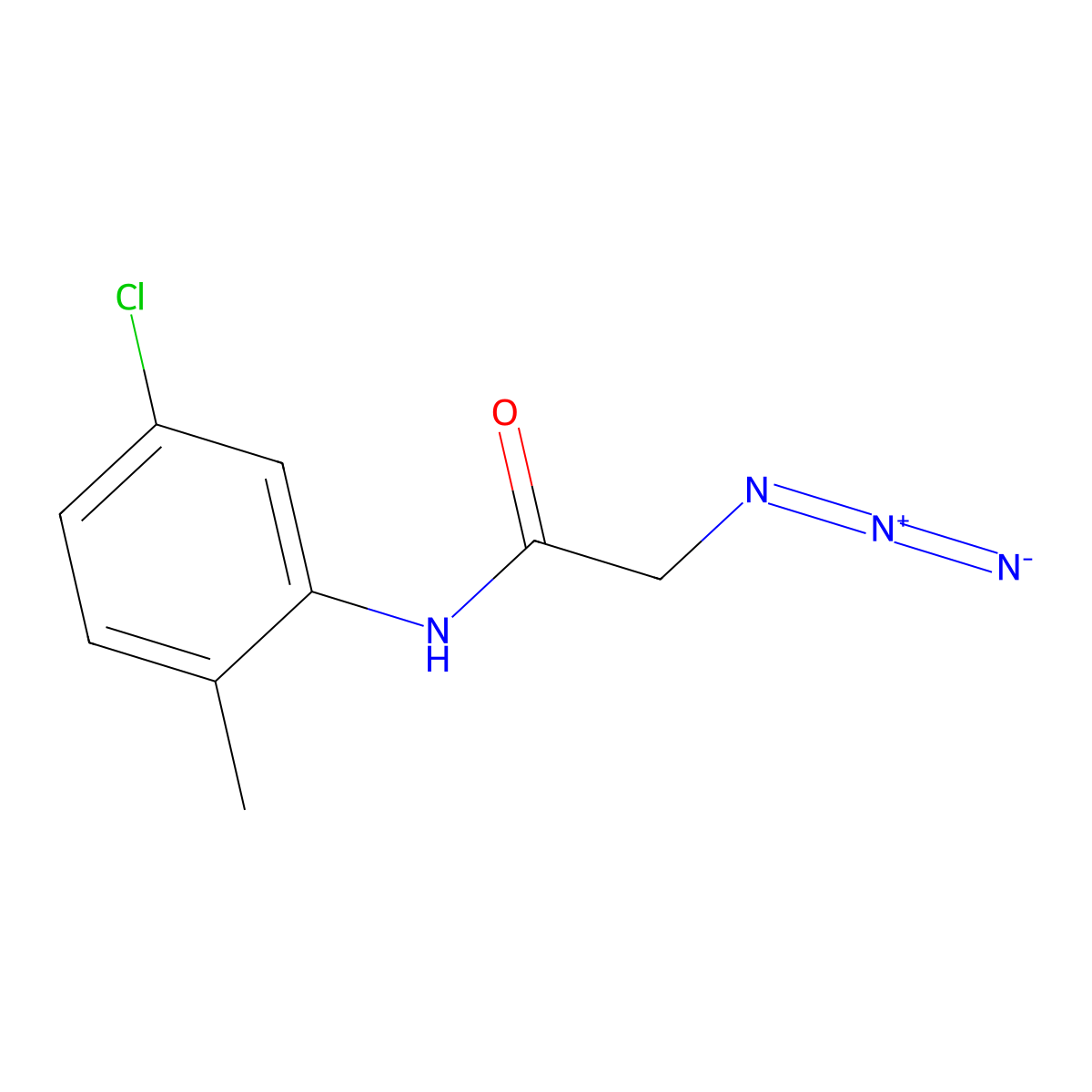 2-azido-N-(5-chloro-2-methylphenyl)acetamide molecular structure, CAS 1248937-22-5