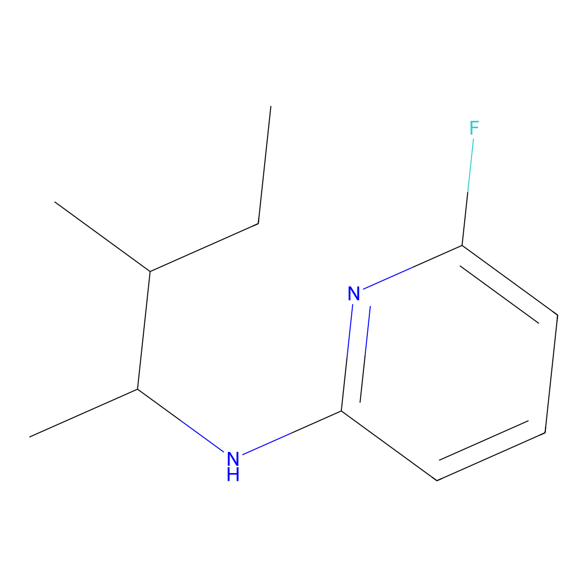 6-fluoro-N-(3-methylpentan-2-yl)pyridin-2-amine molecular structure, CAS 1248939-29-8