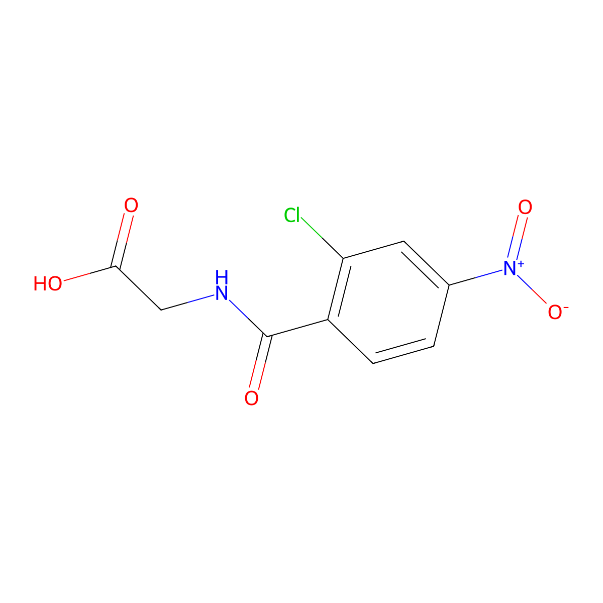 (2-Chloro-4-nitrobenzoyl)glycine molecular structure, CAS 124894-95-7