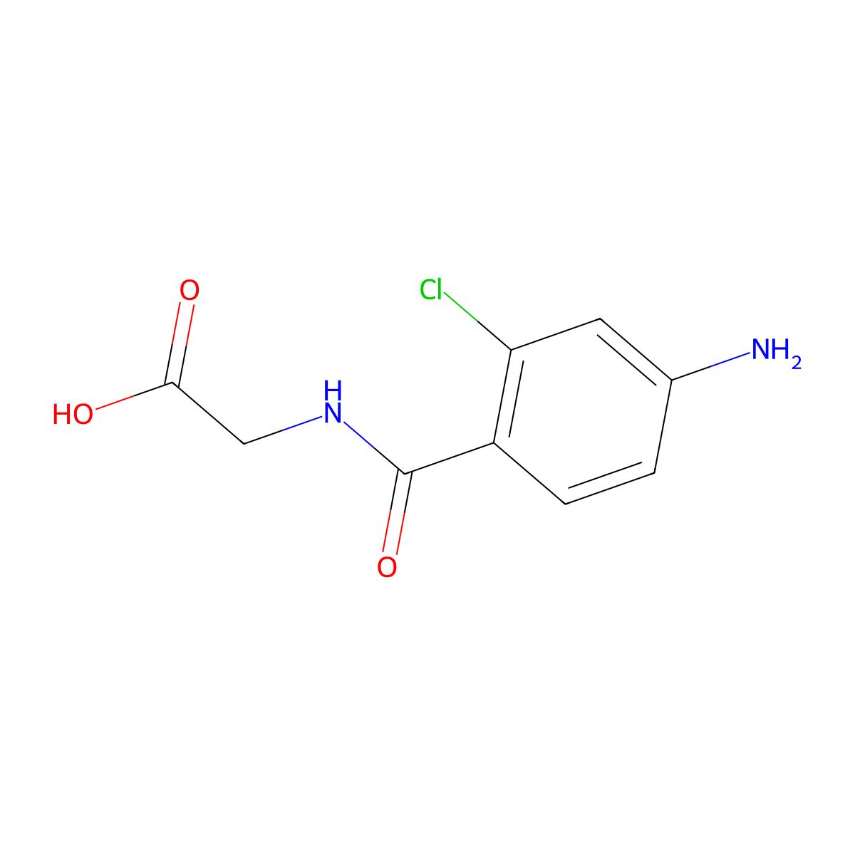 2-(4-Amino-2-chlorobenzamido)acetic acid molecular structure, CAS 124894-97-9
