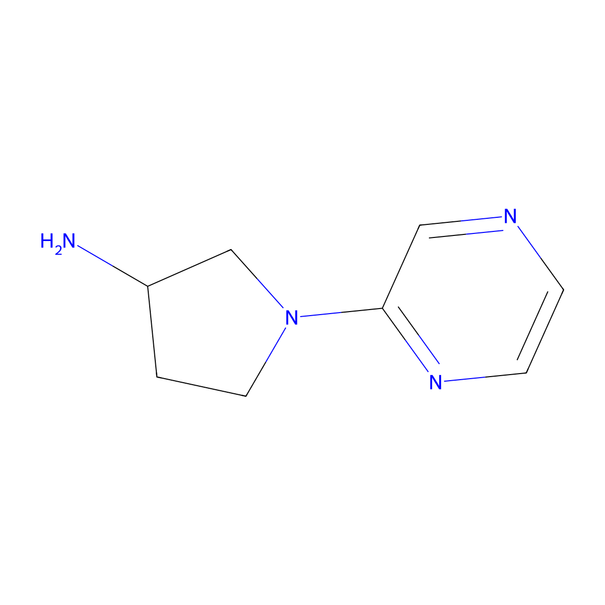 1-(Pyrazin-2-yl)pyrrolidin-3-amine molecular structure, CAS 1248940-89-7