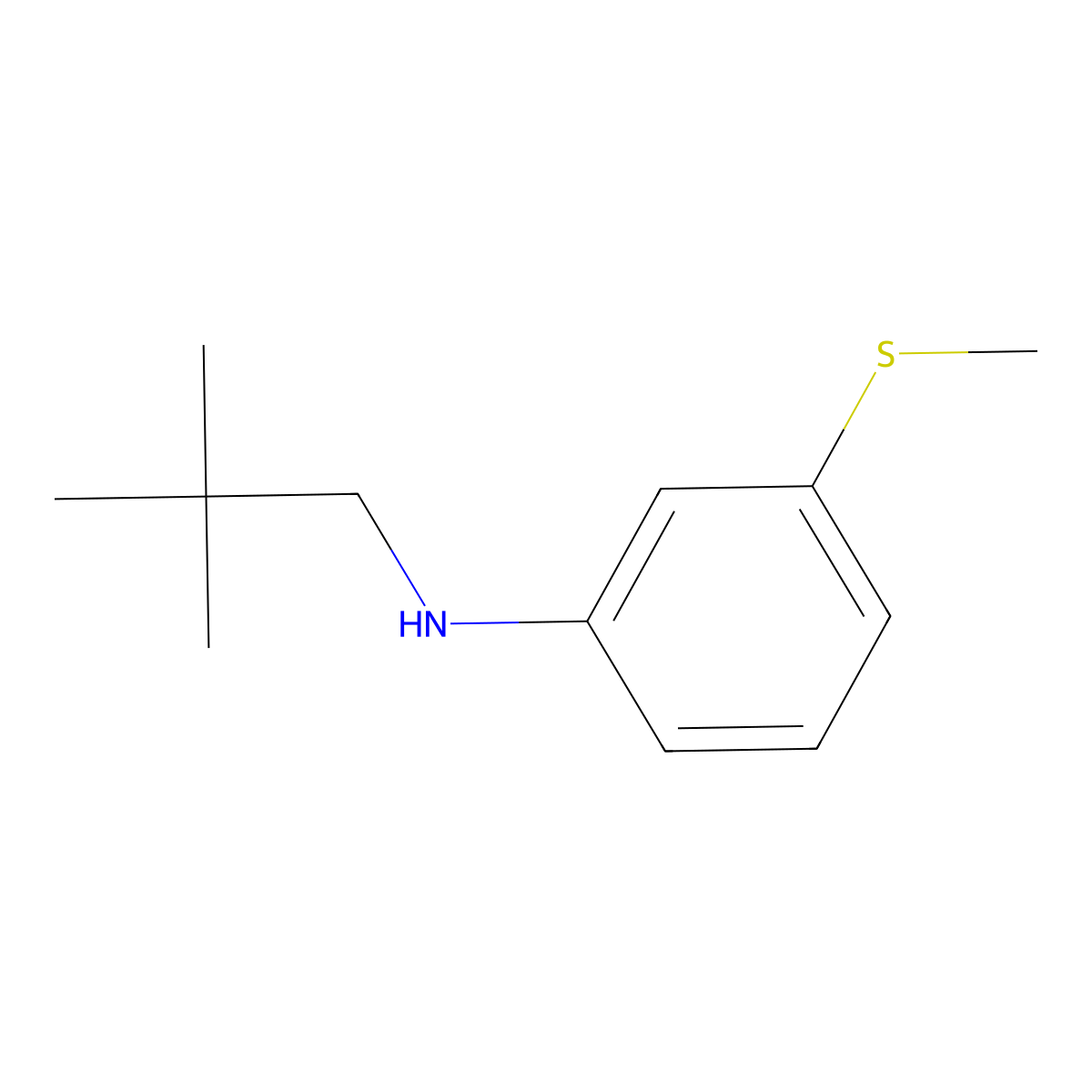 N-(2,2-dimethylpropyl)-3-(methylsulfanyl)aniline molecular structure, CAS 1248942-05-3