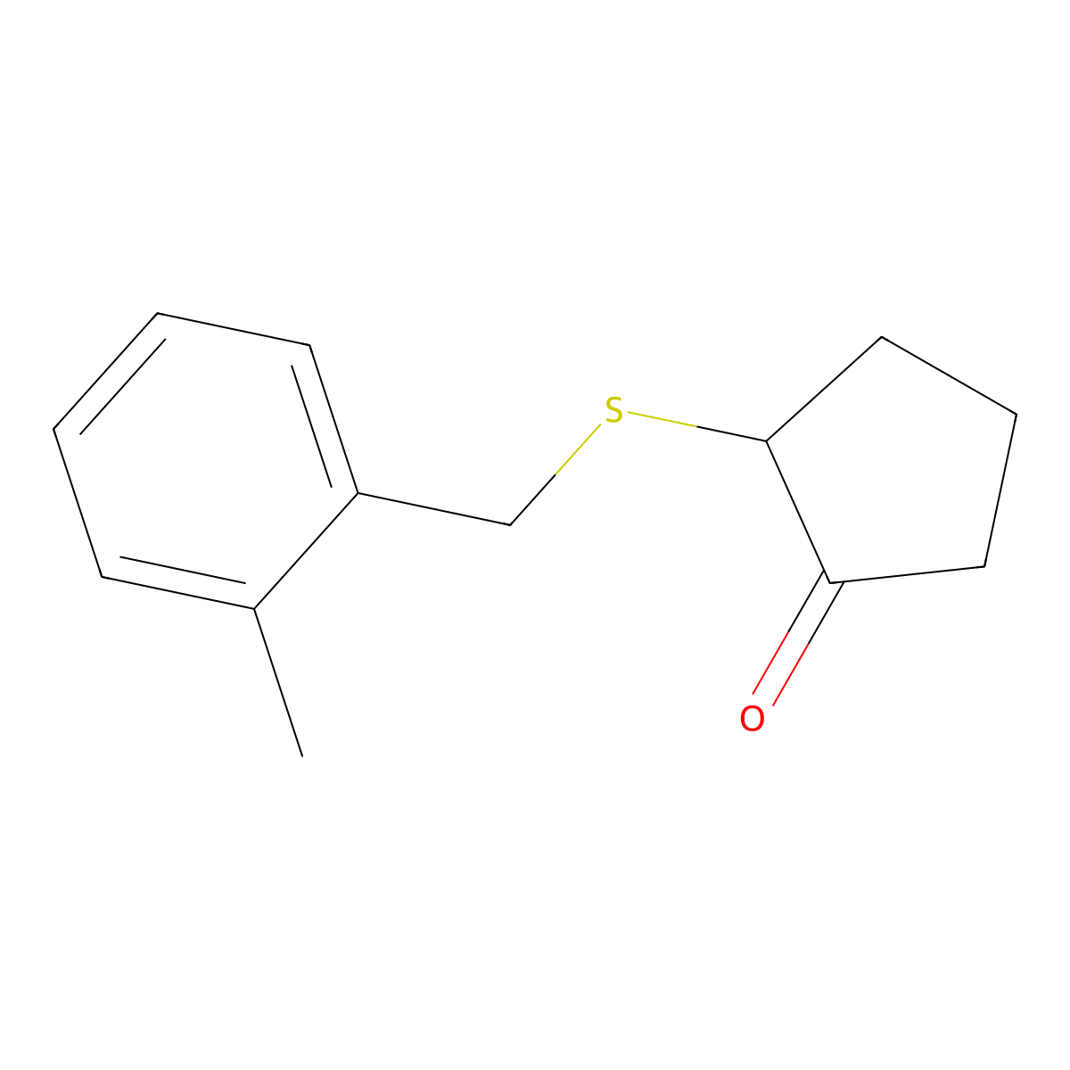 2-{[(2-Methylphenyl)methyl]sulfanyl}cyclopentan-1-one molecular structure, CAS 1248943-10-3