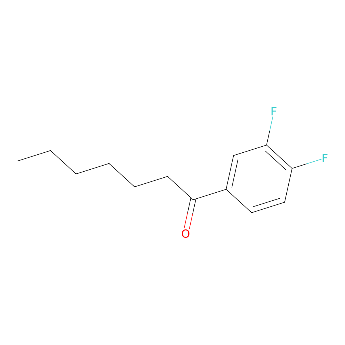 1-(3,4-Difluorophenyl)heptan-1-one molecular structure, CAS 1248943-12-5
