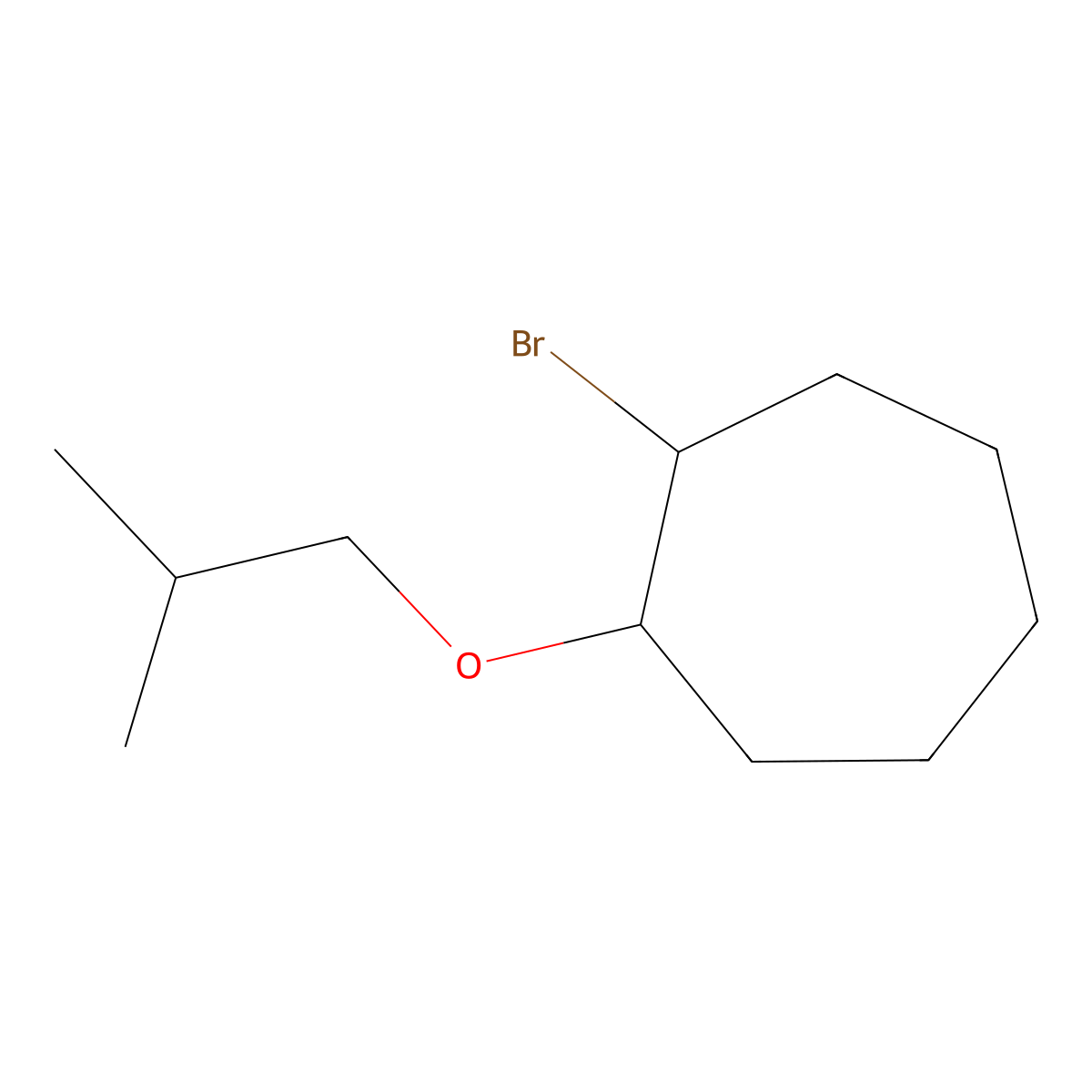 1-Bromo-2-(2-methylpropoxy)cycloheptane molecular structure, CAS 1248943-49-8