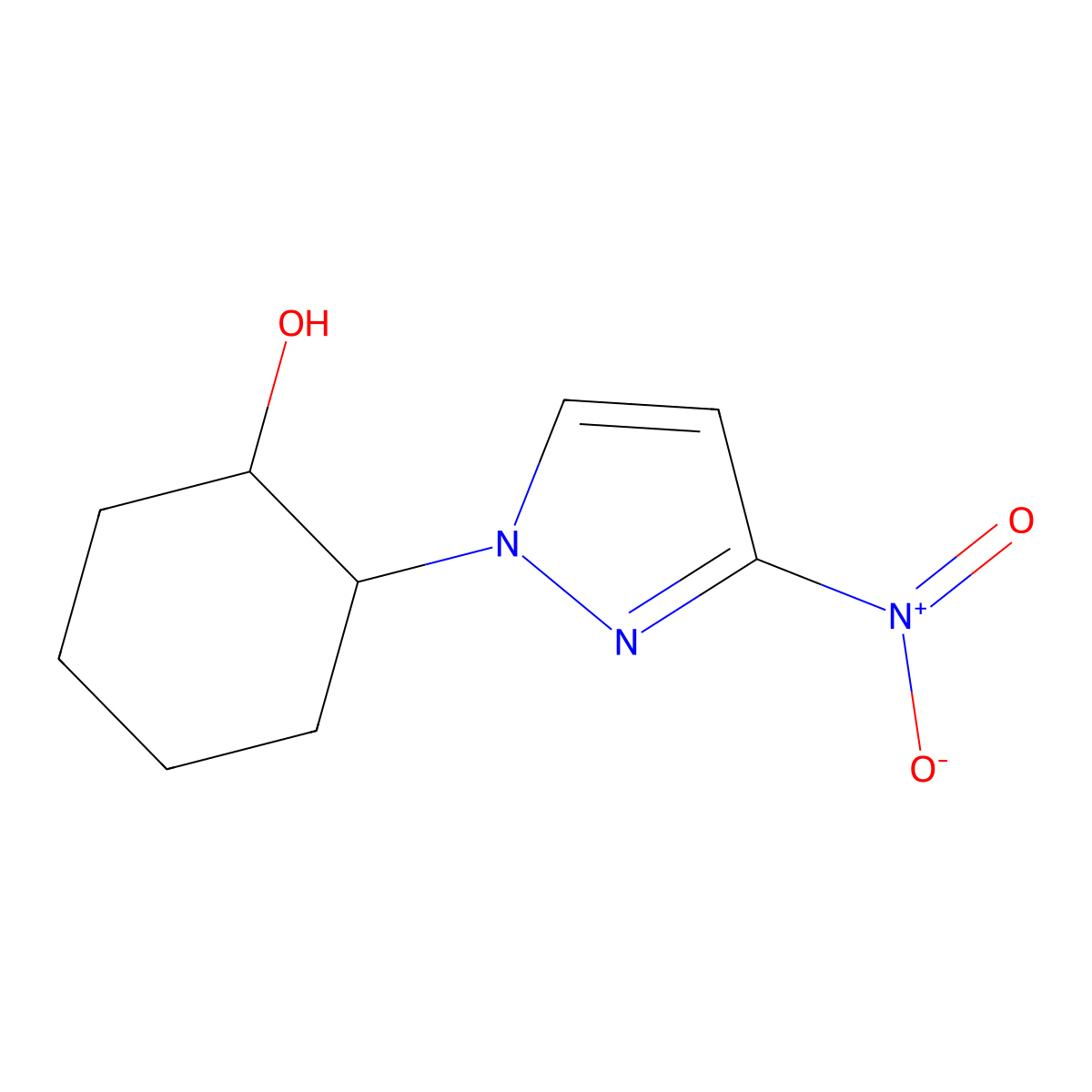 2-(3-nitro-1H-pyrazol-1-yl)cyclohexan-1-ol molecular structure, CAS 1248944-33-3