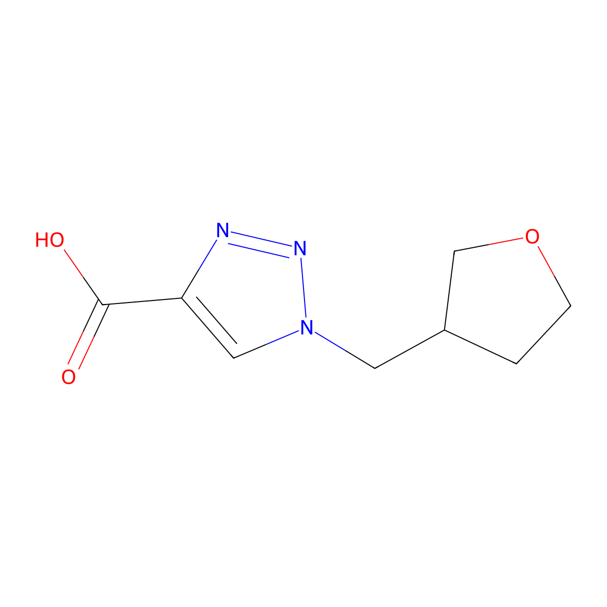 1-((oxolan-3-yl)methyl)-1H-1,2,3-triazole-4-carboxylic acid molecular structure, CAS 1248946-64-6