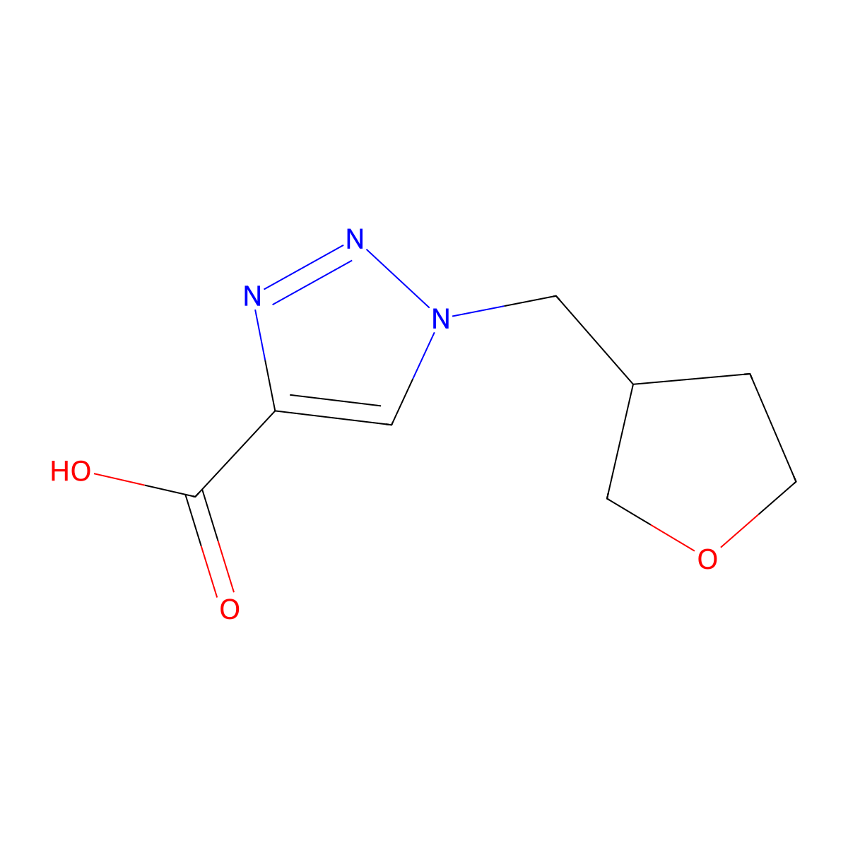 1-((oxolan-3-yl)methyl)-1H-1,2,3-triazole-4-carboxylic acid molecular structure, CAS 1248946-64-6