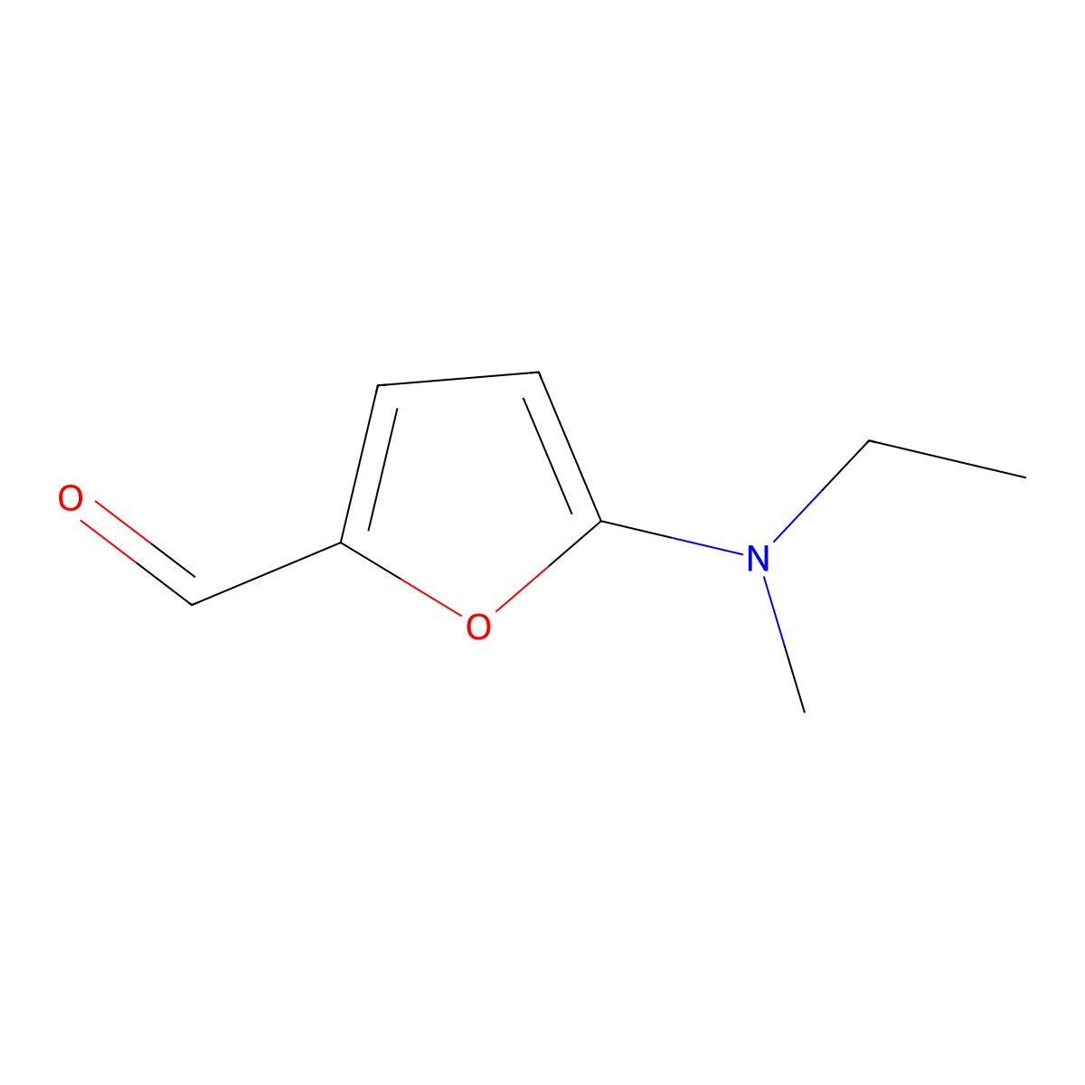 5-[Ethyl(methyl)amino]furan-2-carbaldehyde molecular structure, CAS 1248946-92-0