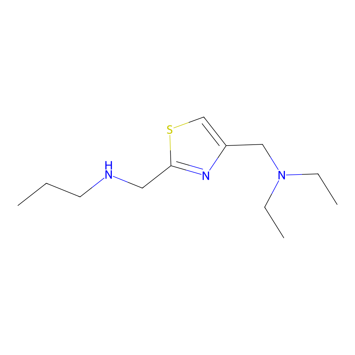 Diethyl({2-[(propylamino)methyl]-1,3-thiazol-4-yl}methyl)amine molecular structure, CAS 1248948-16-4