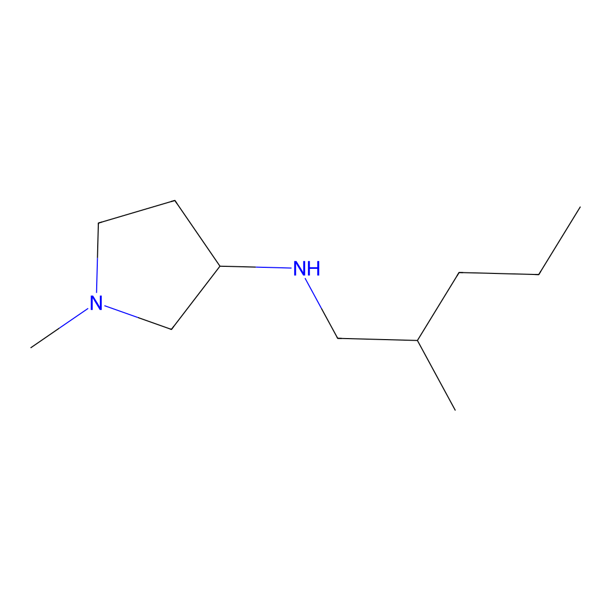 1-methyl-N-(2-methylpentyl)pyrrolidin-3-amine molecular structure, CAS 1248949-18-9
