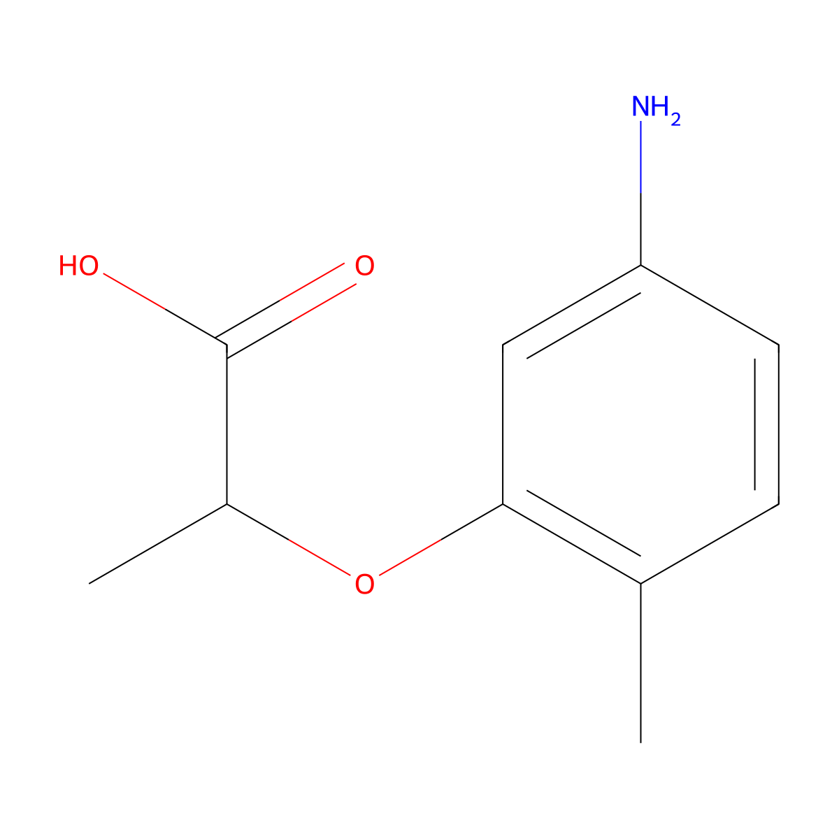 2-(5-Amino-2-methylphenoxy)propanoic acid molecular structure, CAS 1248949-56-5