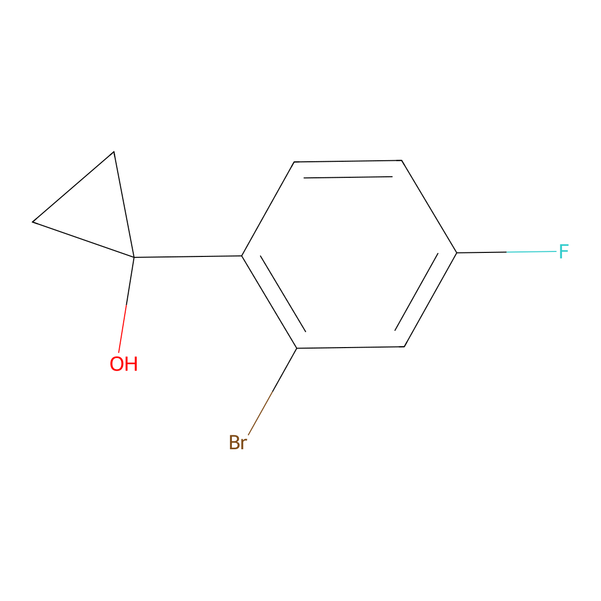 1-(2-Bromo-4-fluorophenyl)cyclopropan-1-ol molecular structure, CAS 1248951-59-8