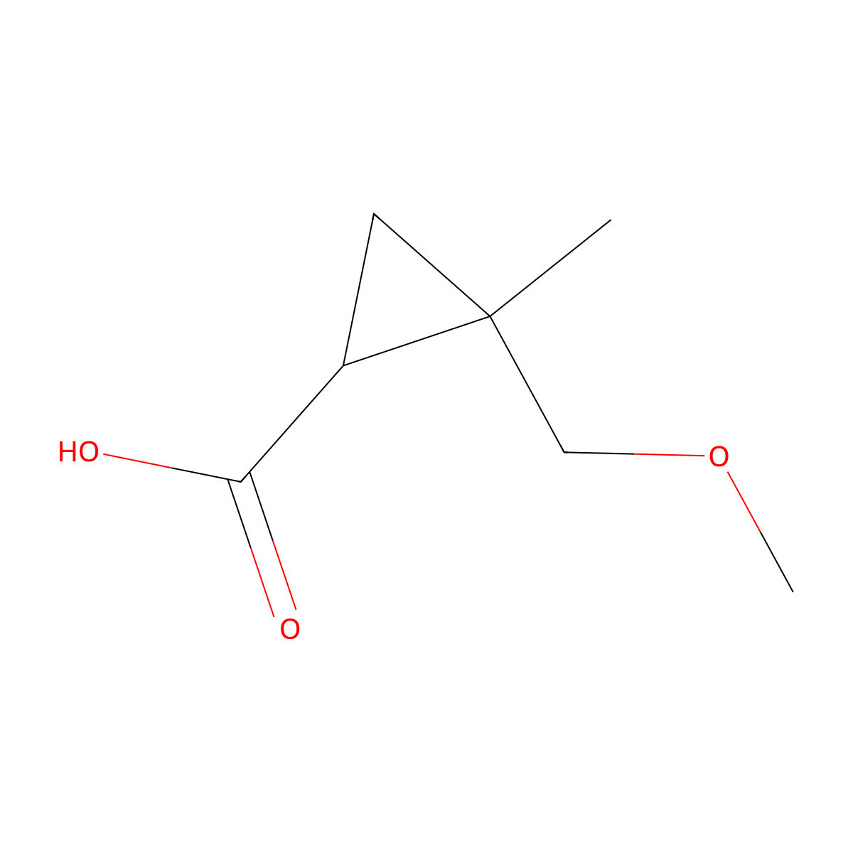 2-(Methoxymethyl)-2-methylcyclopropane-1-carboxylic acid molecular structure, CAS 1248951-86-1