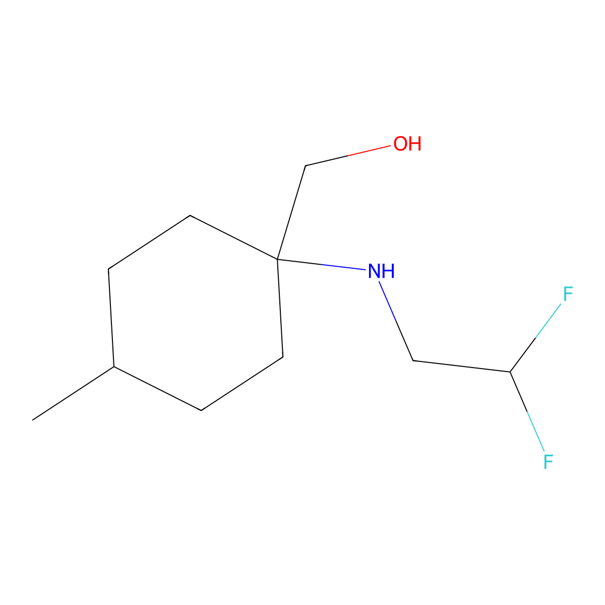 {1-[(2,2-Difluoroethyl)amino]-4-methylcyclohexyl}methanol molecular structure, CAS 1248952-26-2