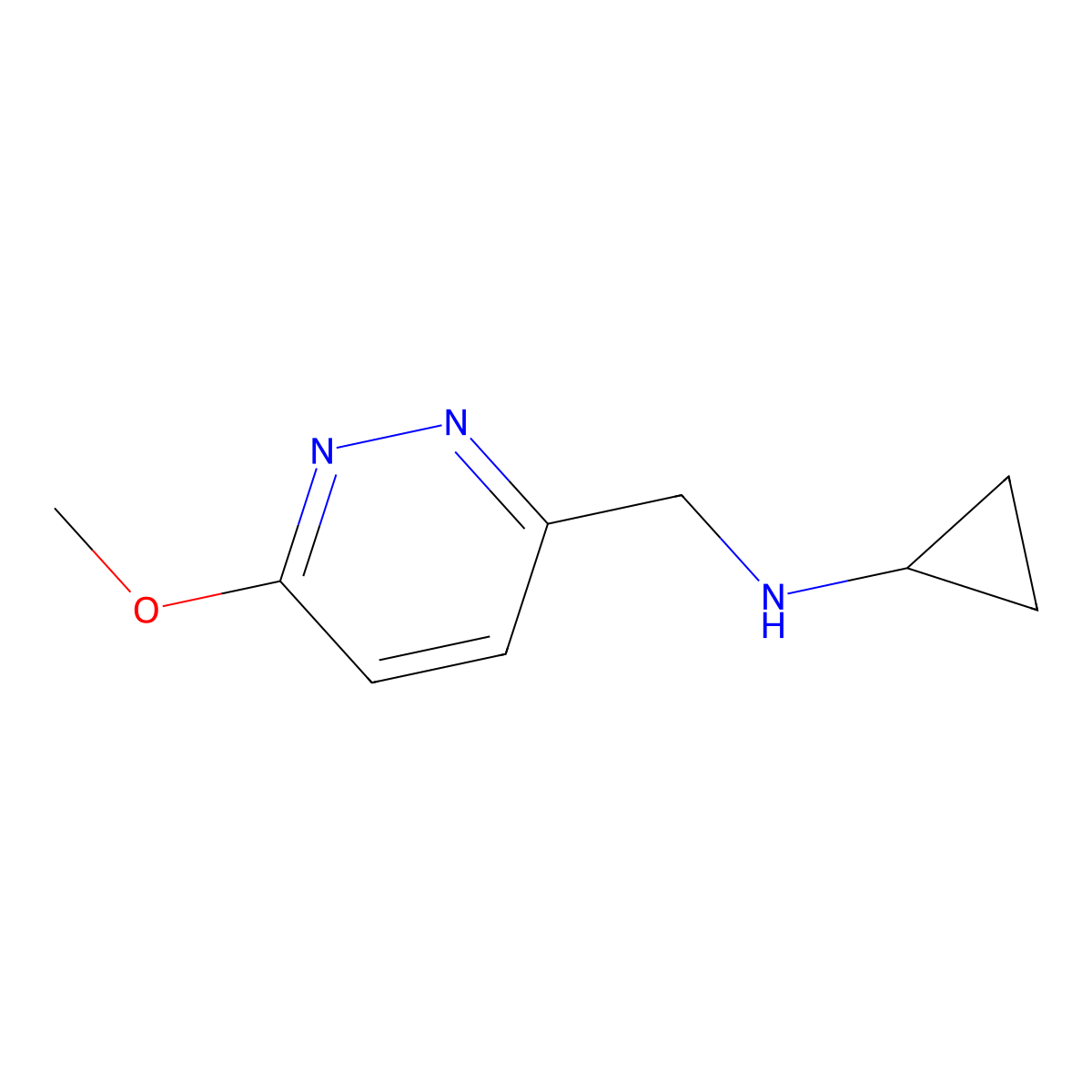 N-((6-Methoxypyridazin-3-yl)methyl)cyclopropanamine molecular structure, CAS 1248953-60-7