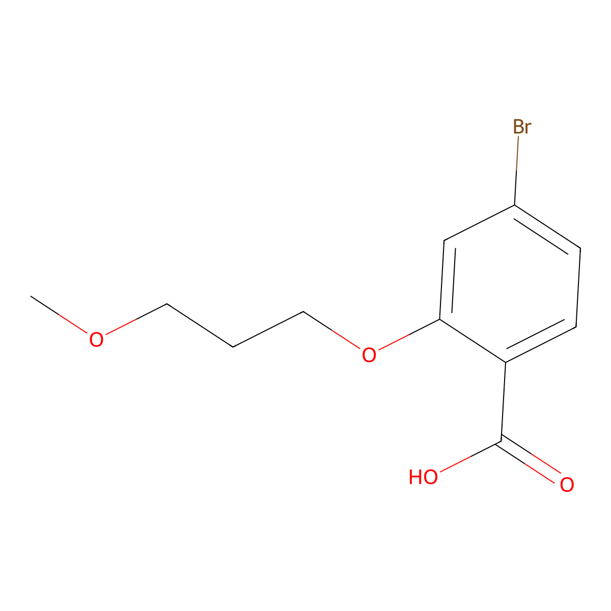 4-Bromo-2-(3-methoxypropoxy)benzoic acid molecular structure, CAS 1248956-68-4