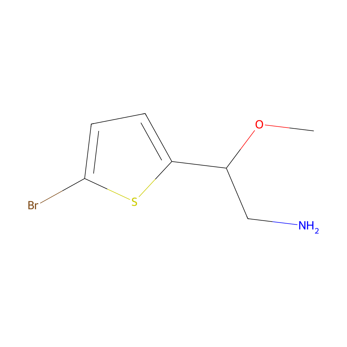 2-(5-Bromothiophen-2-yl)-2-methoxyethan-1-amine molecular structure, CAS 1248959-28-5
