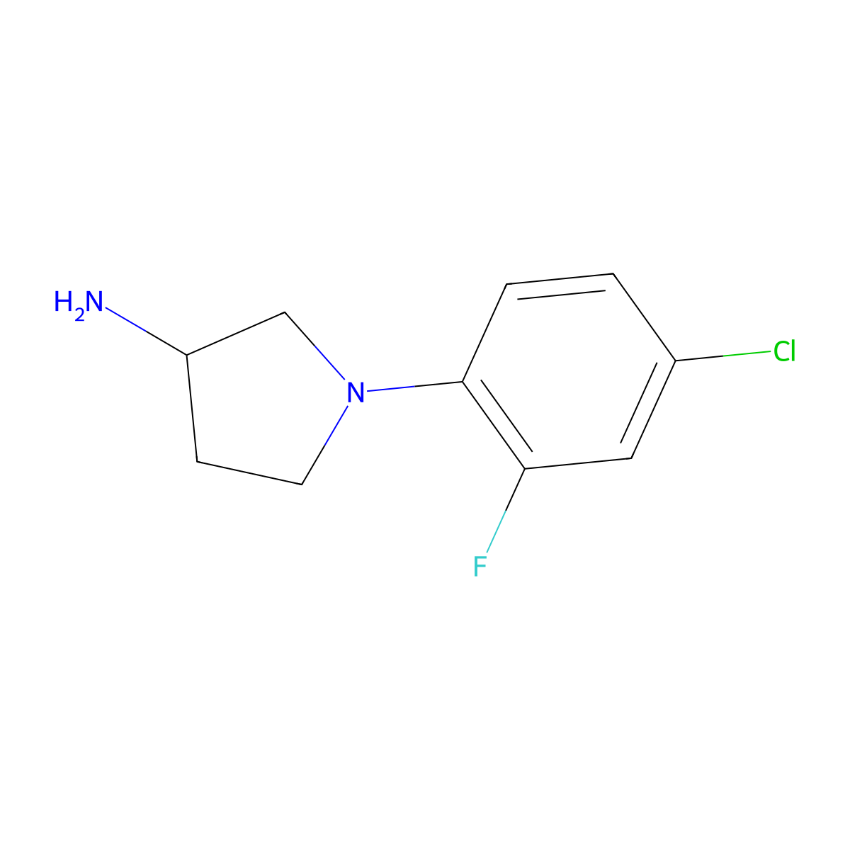 1-(4-Chloro-2-fluorophenyl)pyrrolidin-3-amine molecular structure, CAS 1248961-67-2