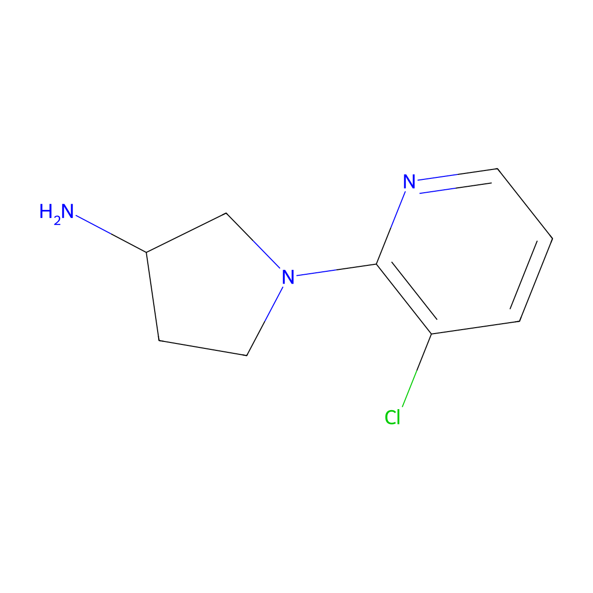 1-(3-Chloropyridin-2-yl)pyrrolidin-3-amine molecular structure, CAS 1248962-72-2