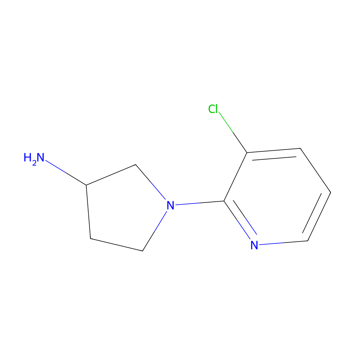 1-(3-Chloropyridin-2-yl)pyrrolidin-3-amine molecular structure, CAS 1248962-72-2