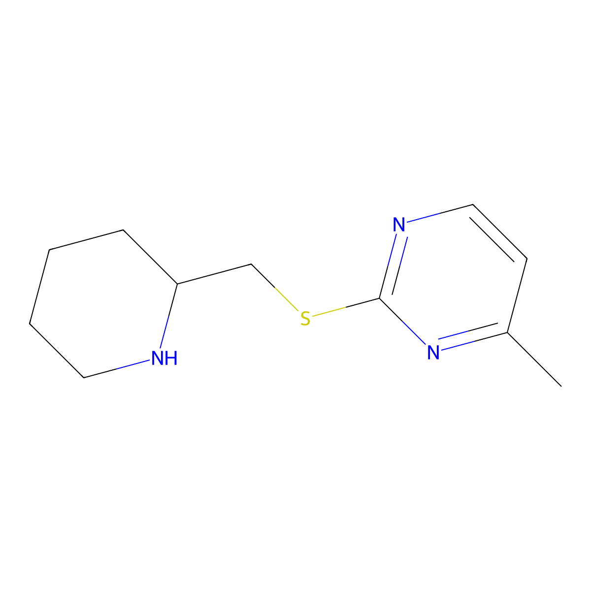 4-Methyl-2-{[(piperidin-2-yl)methyl]sulfanyl}pyrimidine molecular structure, CAS 1248963-40-7