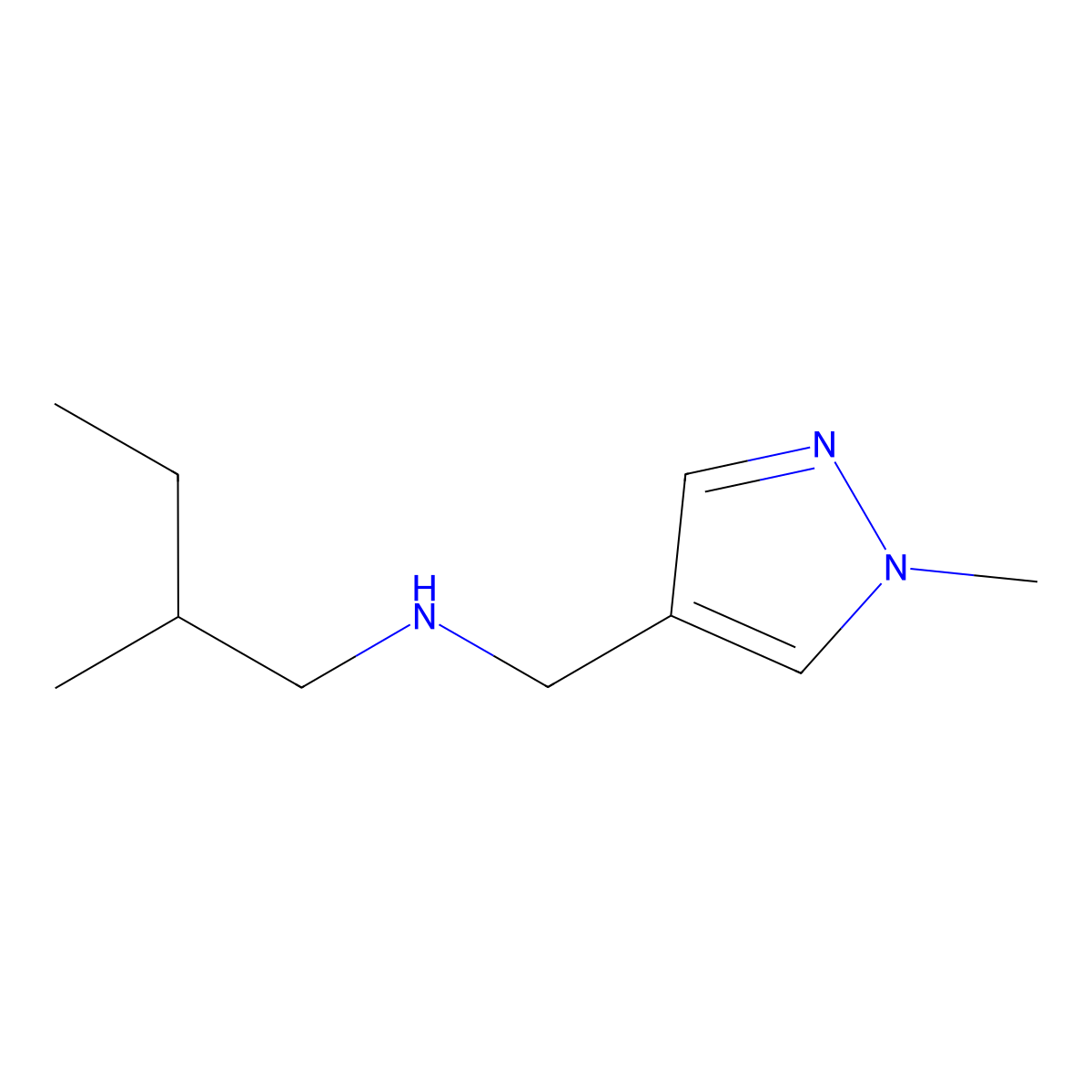 [(1-Methyl-1H-pyrazol-4-yl)methyl](2-methylbutyl)amine molecular structure, CAS 1248965-89-0