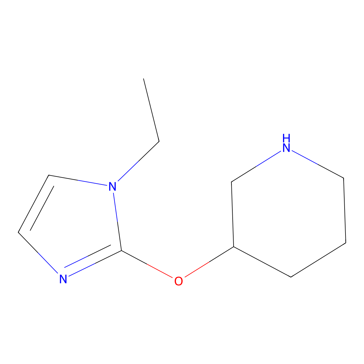3-((1-Ethyl-1h-imidazol-2-yl)oxy)piperidine molecular structure, CAS 1248966-28-0