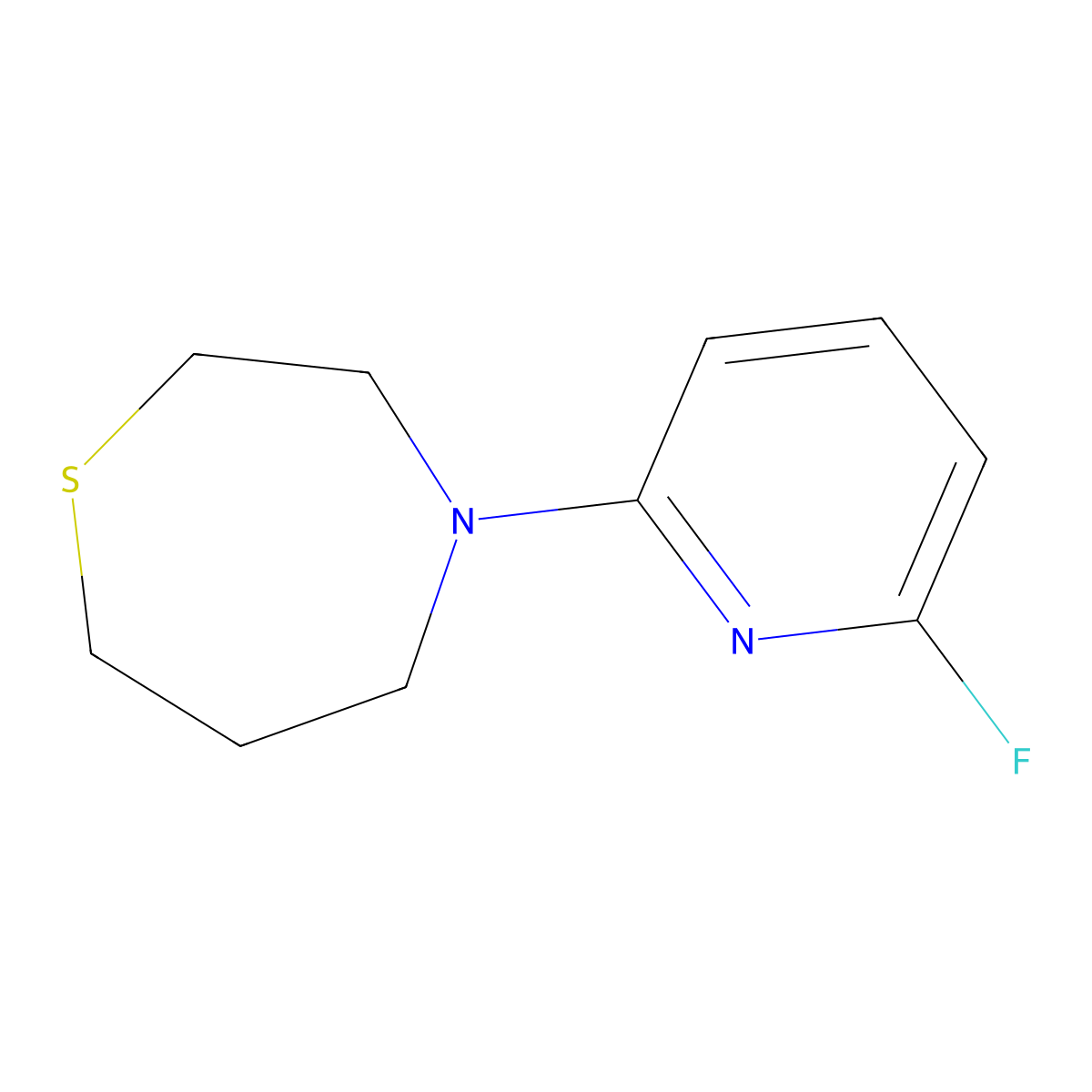 4-(6-Fluoropyridin-2-yl)-1,4-thiazepane molecular structure, CAS 1248966-51-9