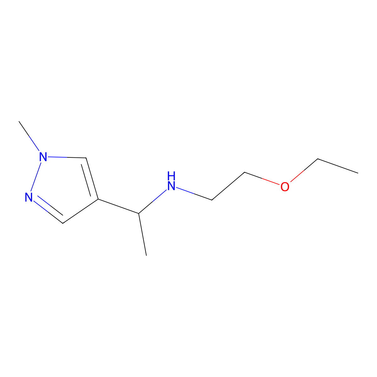 (2-Ethoxyethyl)[1-(1-methyl-1H-pyrazol-4-yl)ethyl]amine molecular structure, CAS 1248967-51-2