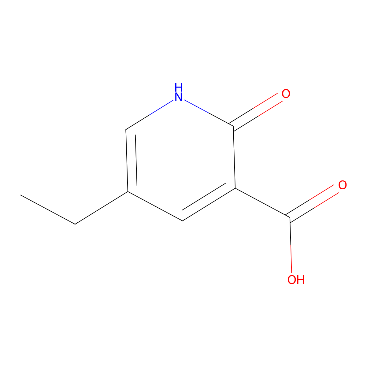 5-Ethyl-2-oxo-1,2-dihydropyridine-3-carboxylic acid molecular structure, CAS 1248969-30-3