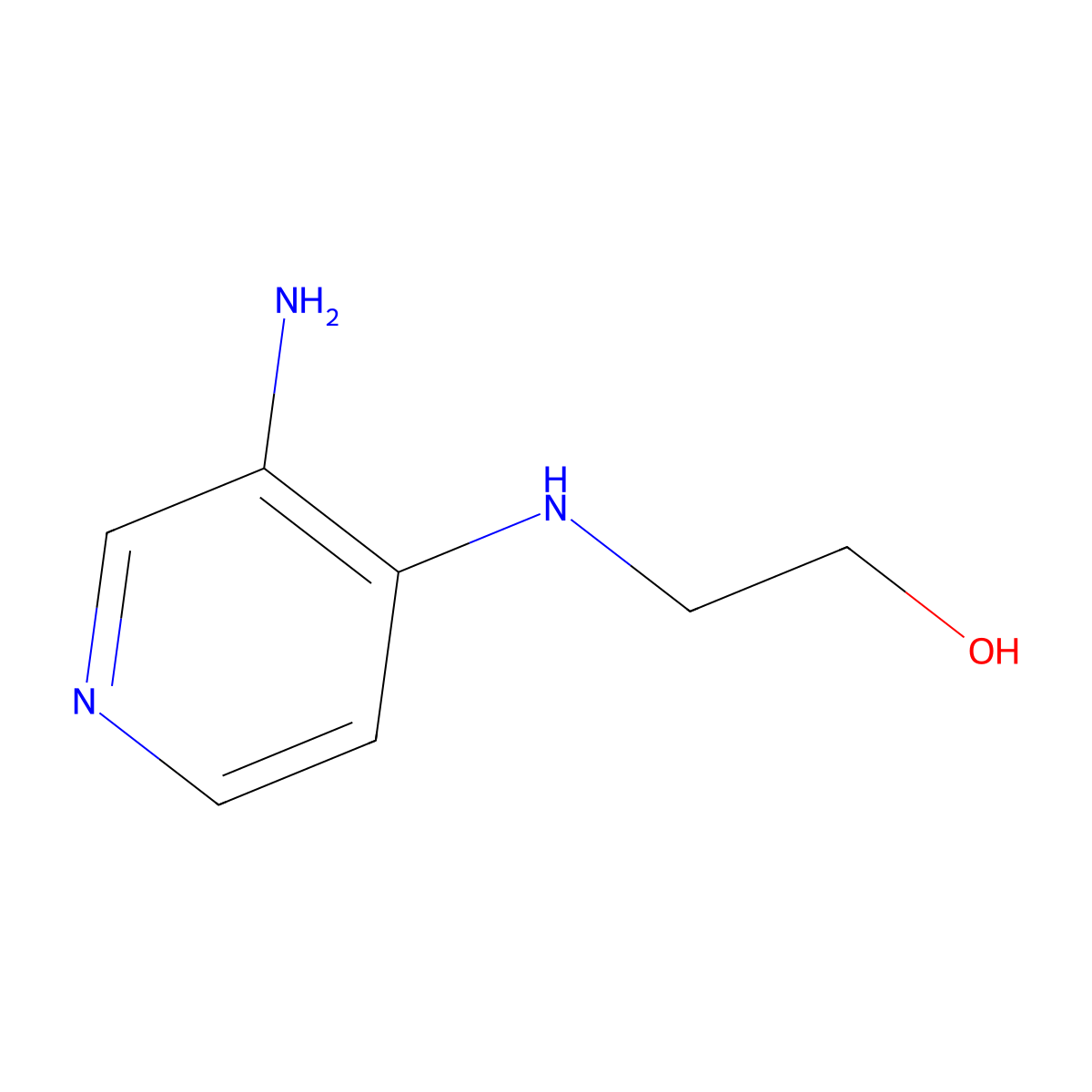 2-((3-Aminopyridin-4-yl)amino)ethan-1-ol molecular structure, CAS 124897-41-2