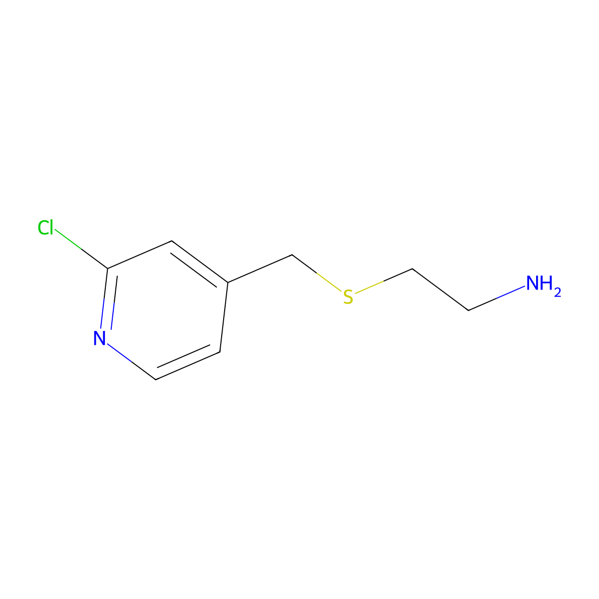 2-{[(2-Chloropyridin-4-yl)methyl]sulfanyl}ethan-1-amine molecular structure, CAS 1248974-11-9