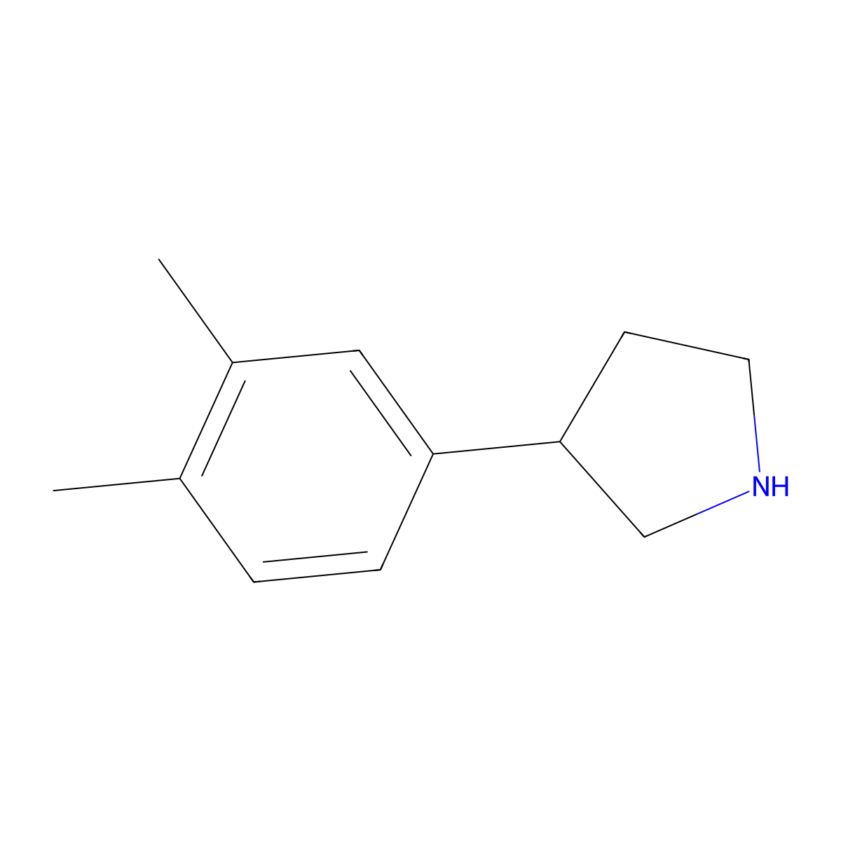 3-(3,4-Dimethylphenyl)pyrrolidine molecular structure, CAS 1248975-04-3