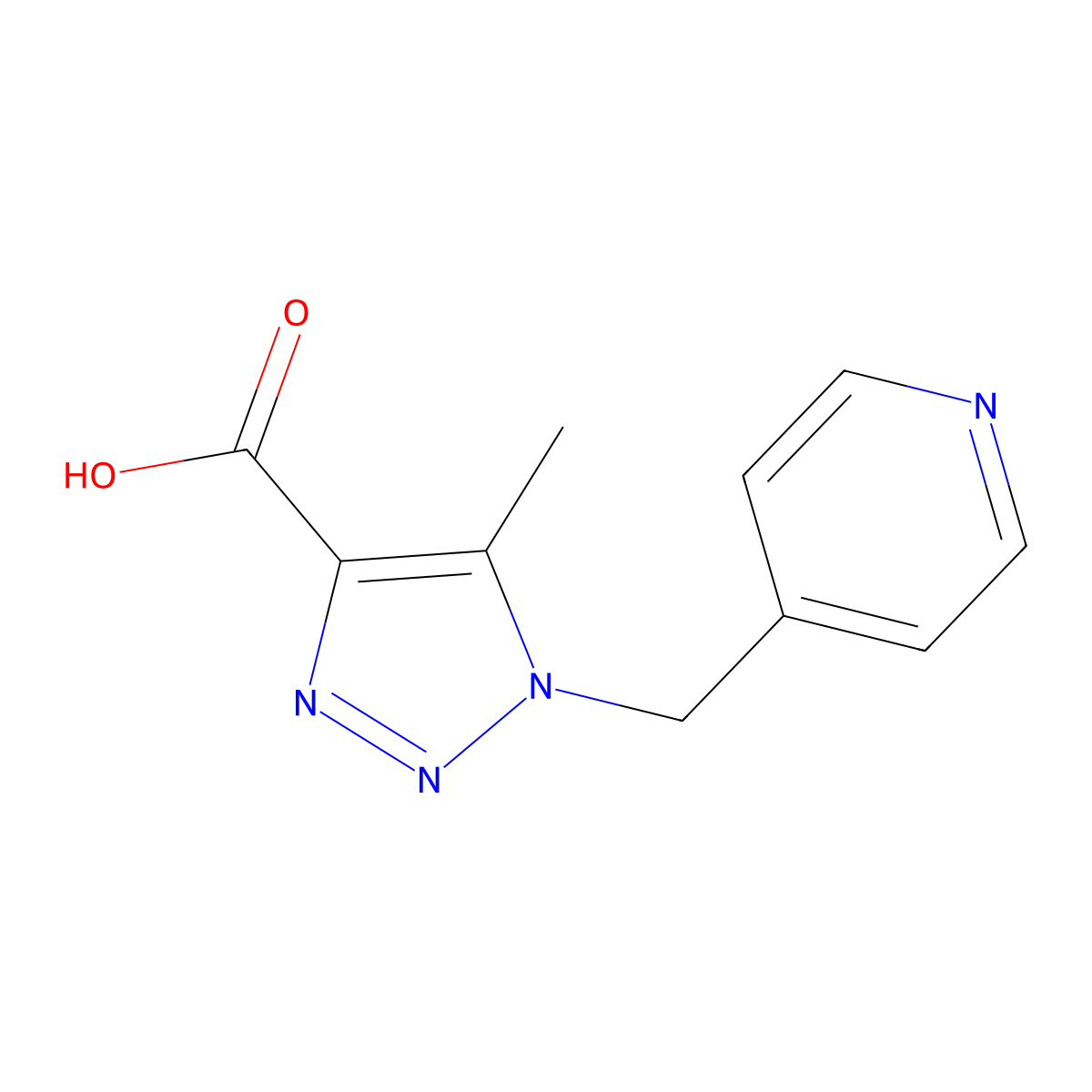 5-Methyl-1-(pyridin-4-ylmethyl)-1H-1,2,3-triazole-4-carboxylic acid molecular structure, CAS 1248975-23-6
