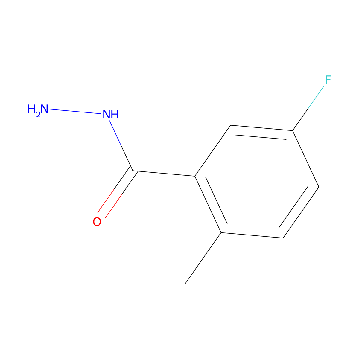 5-Fluoro-2-methylbenzohydrazide molecular structure, CAS 1248976-75-1