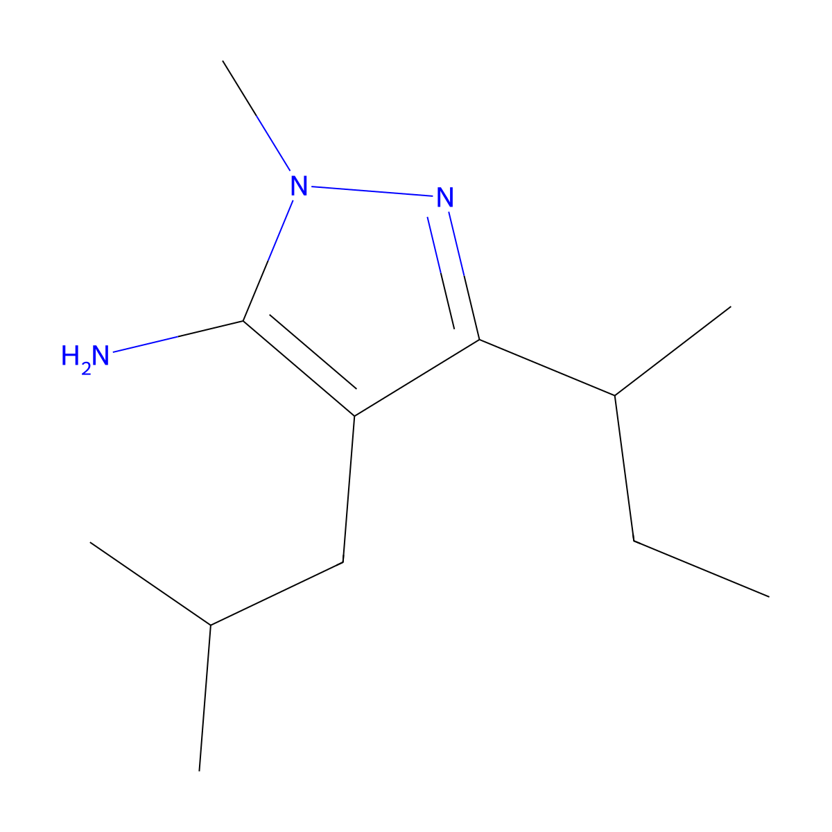 3-(Sec-butyl)-4-isobutyl-1-methyl-1h-pyrazol-5-amine molecular structure, CAS 1248977-00-5