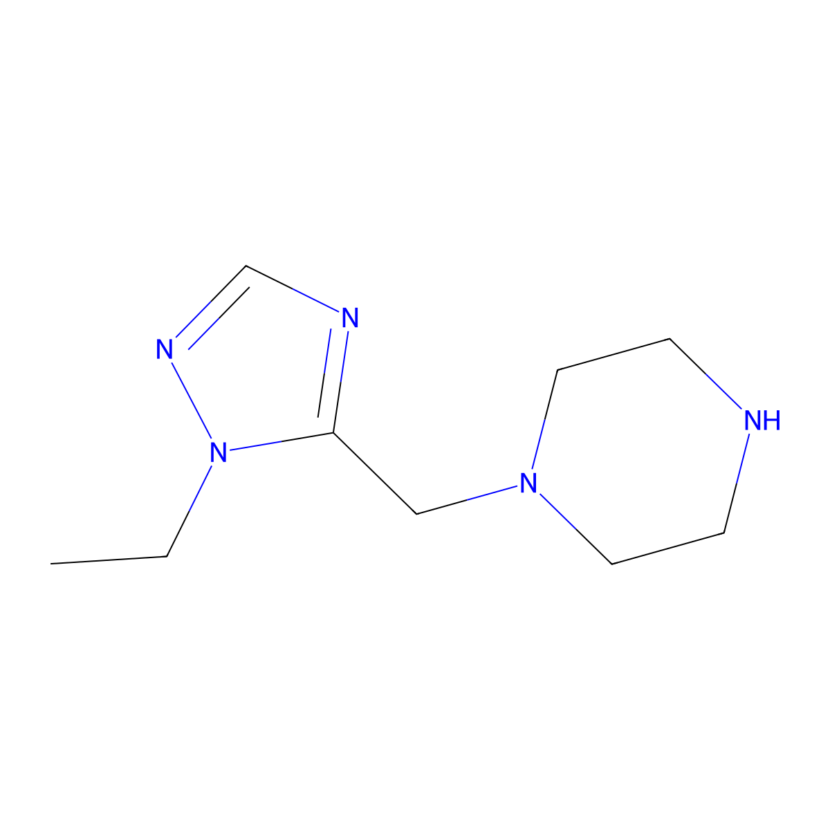 1-((1-Ethyl-1h-1,2,4-triazol-5-yl)methyl)piperazine molecular structure, CAS 1248977-17-4