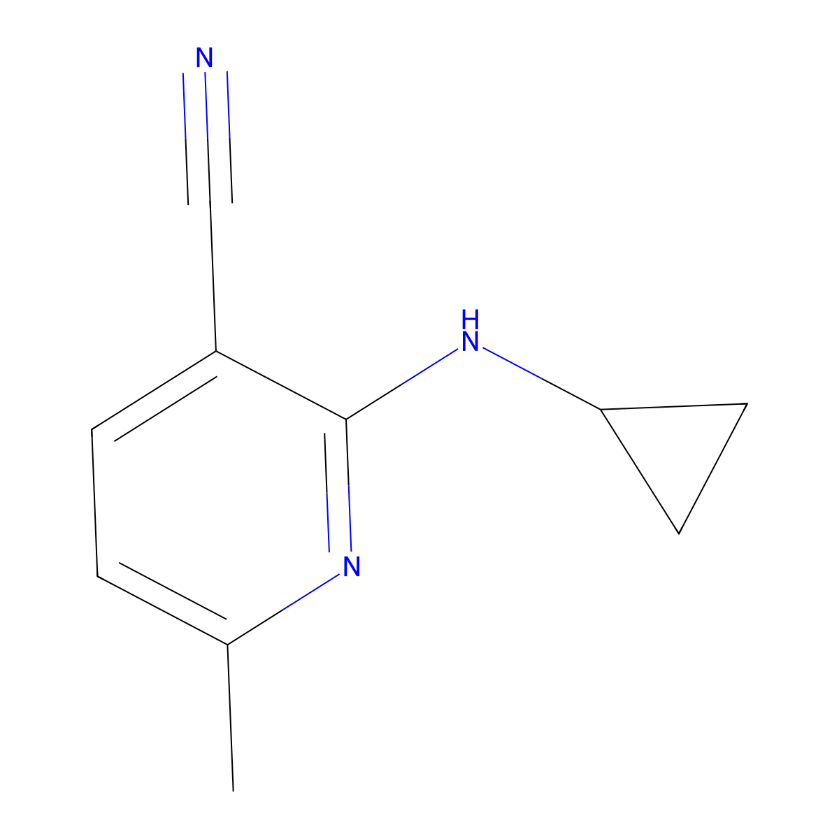 2-(Cyclopropylamino)-6-methylpyridine-3-carbonitrile molecular structure, CAS 1248978-73-5