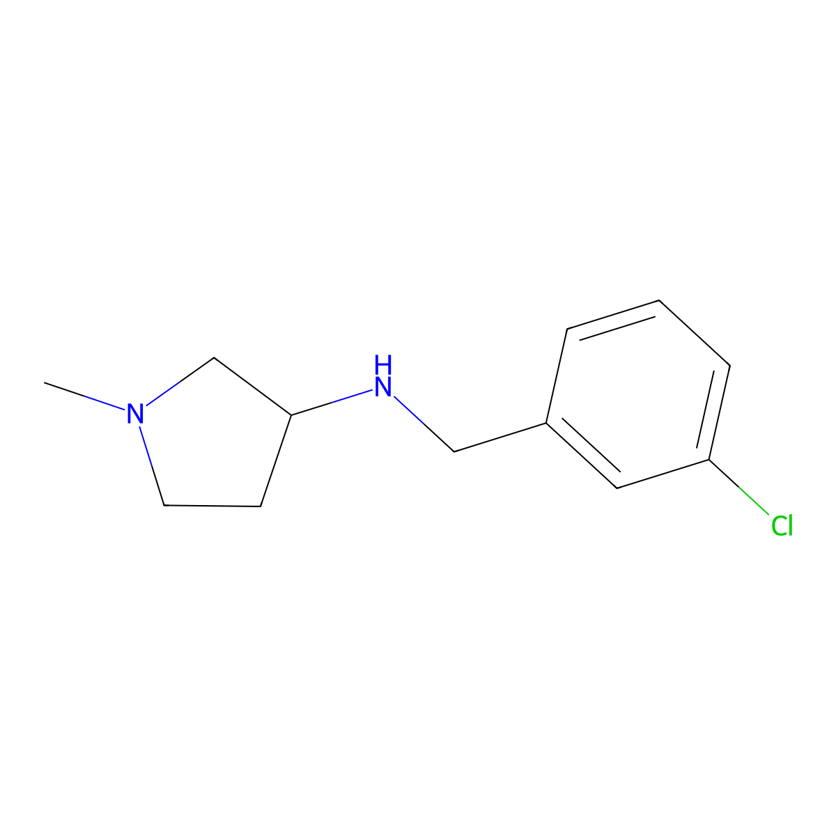 N-[(3-chlorophenyl)methyl]-1-methylpyrrolidin-3-amine molecular structure, CAS 1248978-99-5