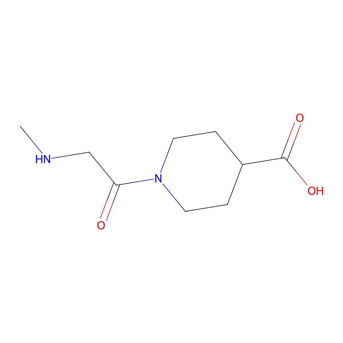 1-[2-(Methylamino)acetyl]piperidine-4-carboxylic acid molecular structure, CAS 1248979-90-9
