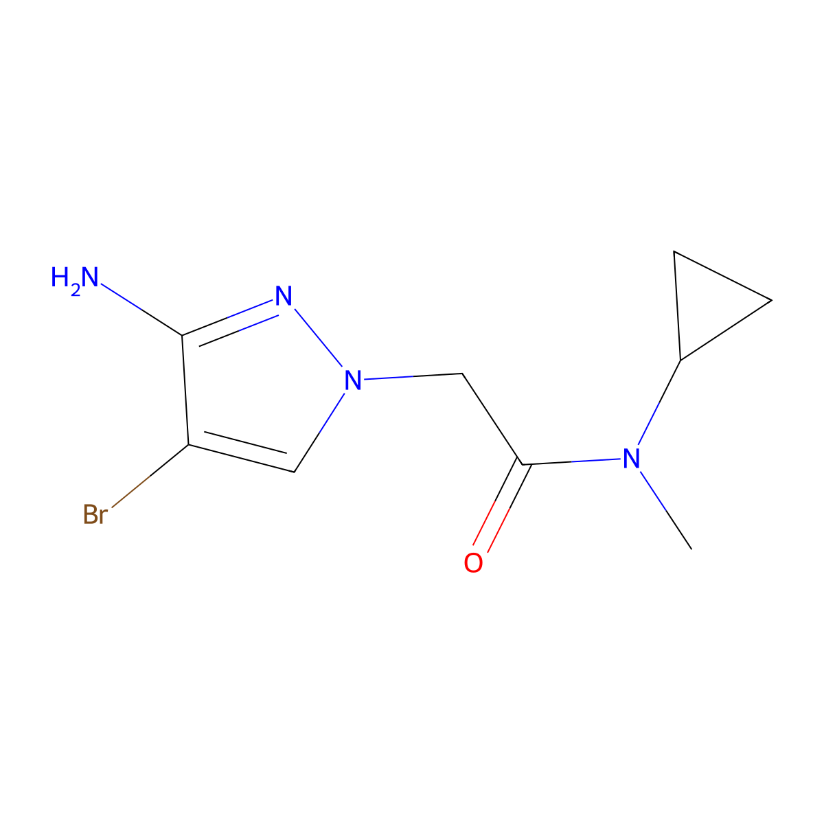 2-(3-Amino-4-bromo-1h-pyrazol-1-yl)-N-cyclopropyl-N-methylacetamide molecular structure, CAS 1248979-99-8