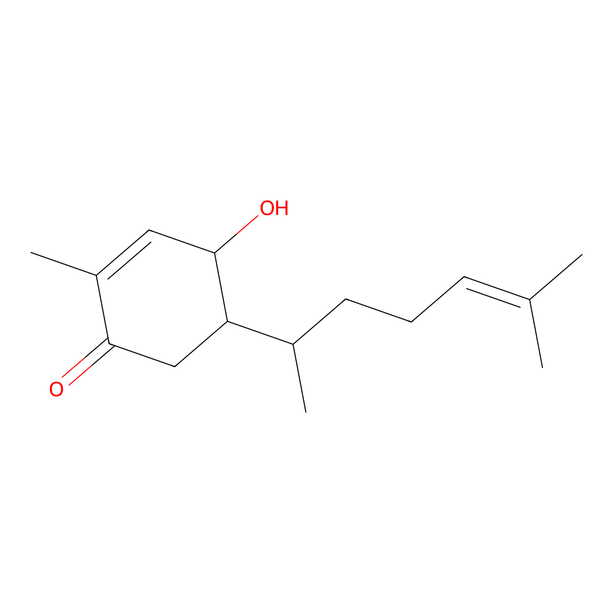 5-(1,5-Dimethyl-4-hexen-1-yl)-4-hydroxy-2-methyl-2-cyclohexen-1-one molecular structure, CAS 124898-71-1