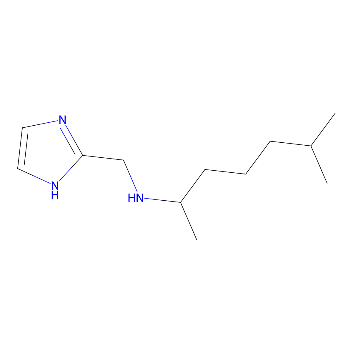 [(1H-imidazol-2-yl)methyl](6-methylheptan-2-yl)amine molecular structure, CAS 1248980-11-1