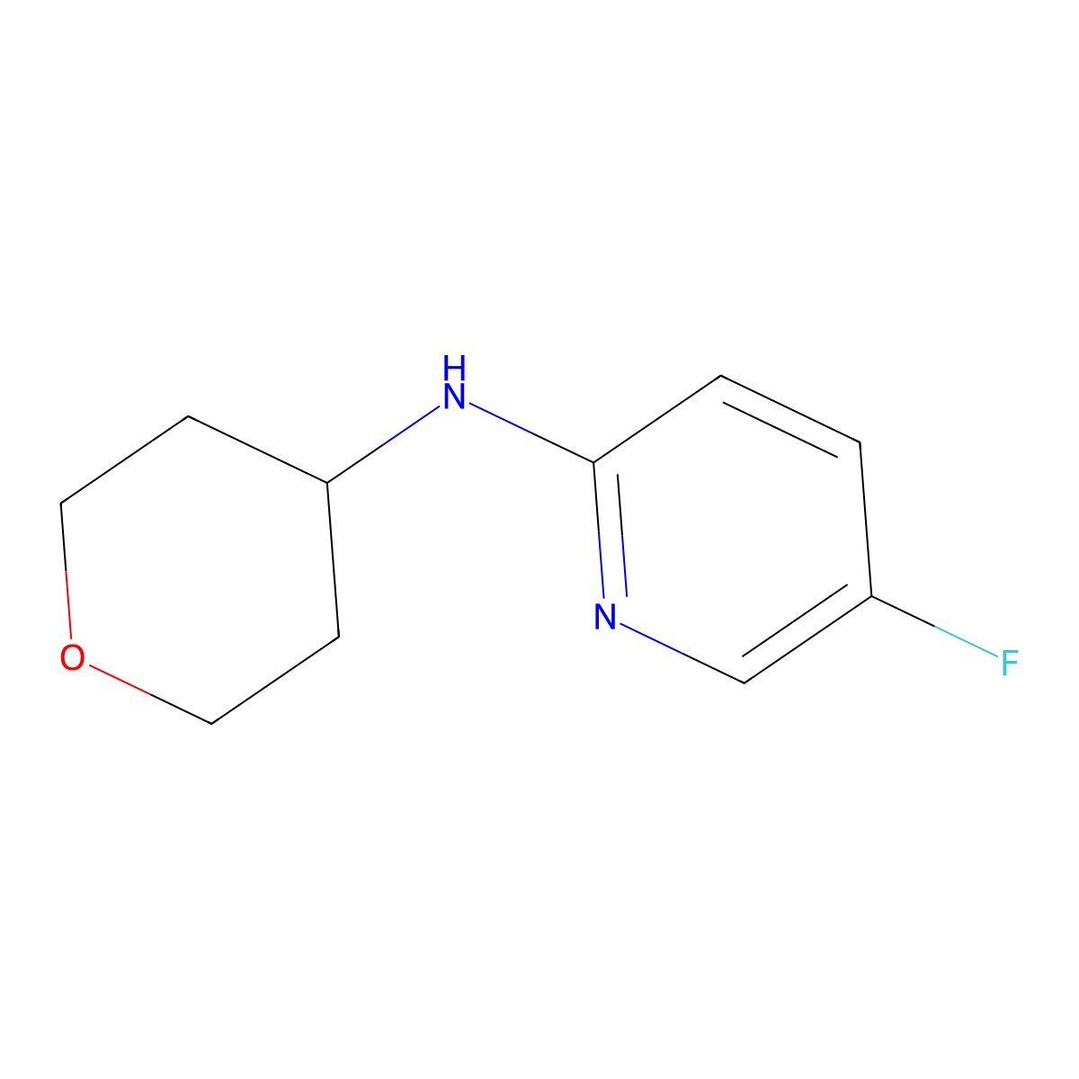 5-fluoro-N-(oxan-4-yl)pyridin-2-amine molecular structure, CAS 1248980-68-8