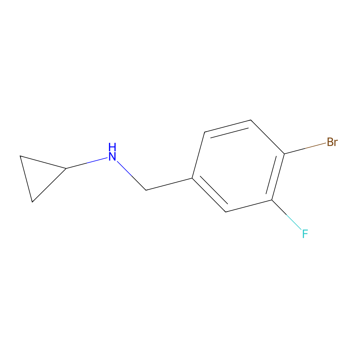N-[(4-bromo-3-fluorophenyl)methyl]cyclopropanamine molecular structure, CAS 1248980-89-3