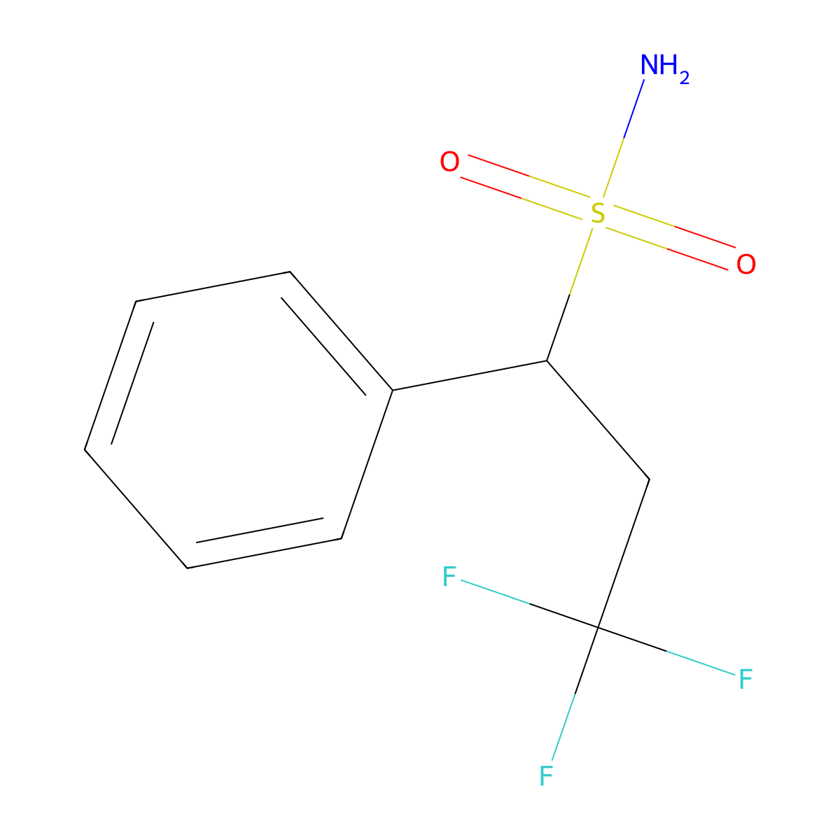 3,3,3-Trifluoro-1-phenylpropane-1-sulfonamide molecular structure, CAS 1248981-59-0